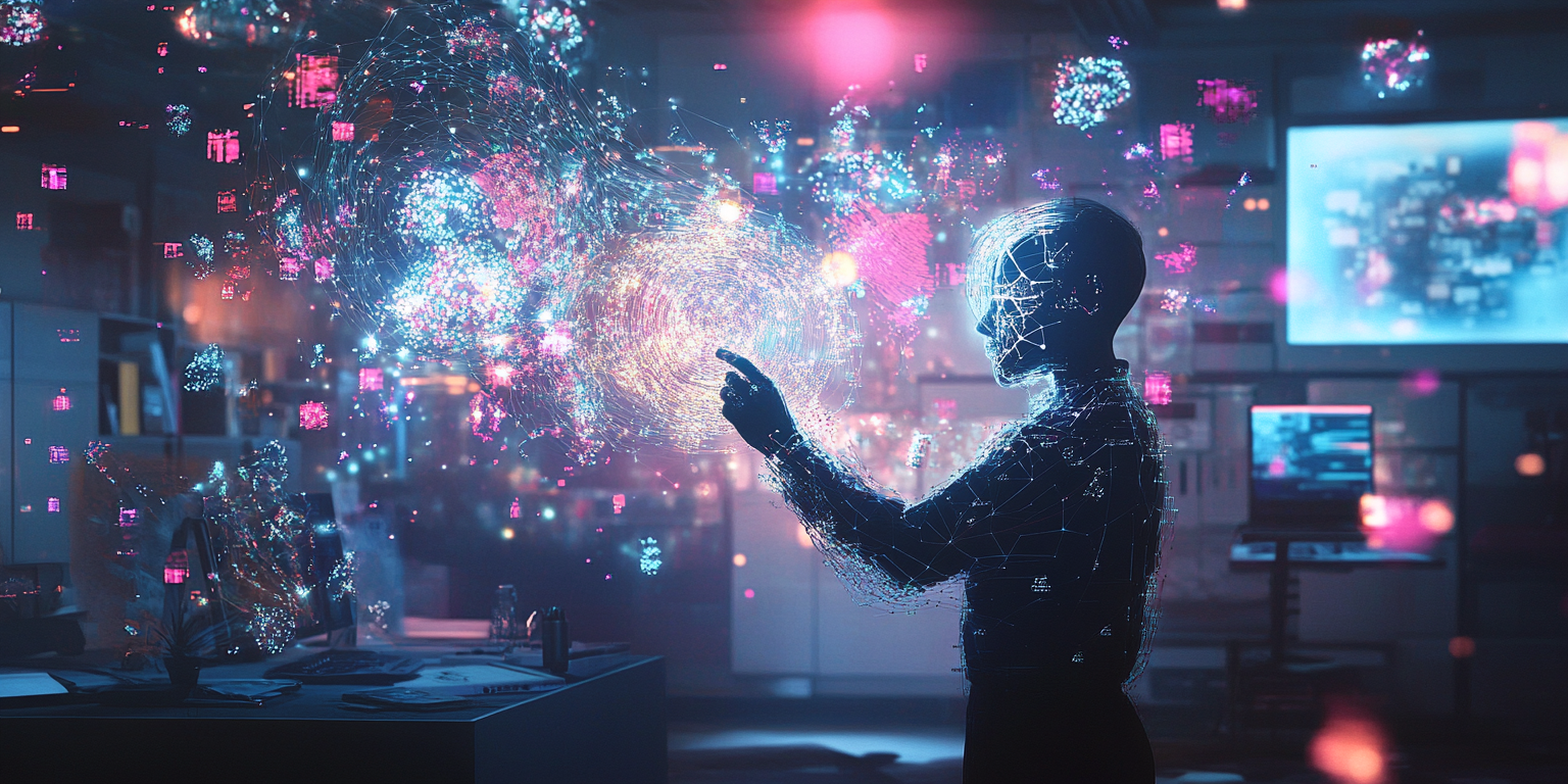 A futuristic representation of AI, symbolizing the transformative potential of custom AI solutions.
