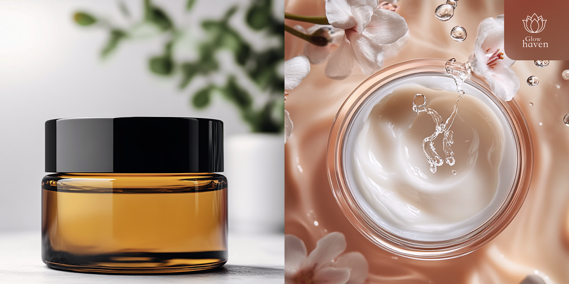 Generic AI vs. custom AI for skincare products: Sloppy vs. professional-grade, brand-consistent visuals.